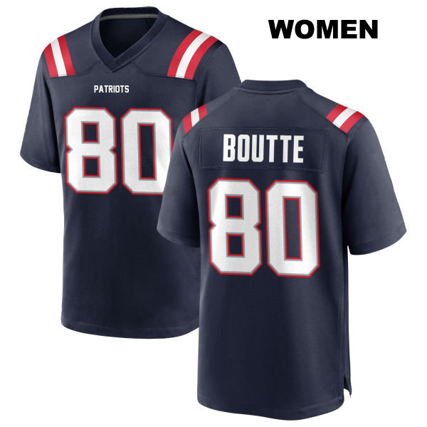 Kayshon Boutte Stitched New England Patriots Home Womens Number 80 Navy Game Football Jersey