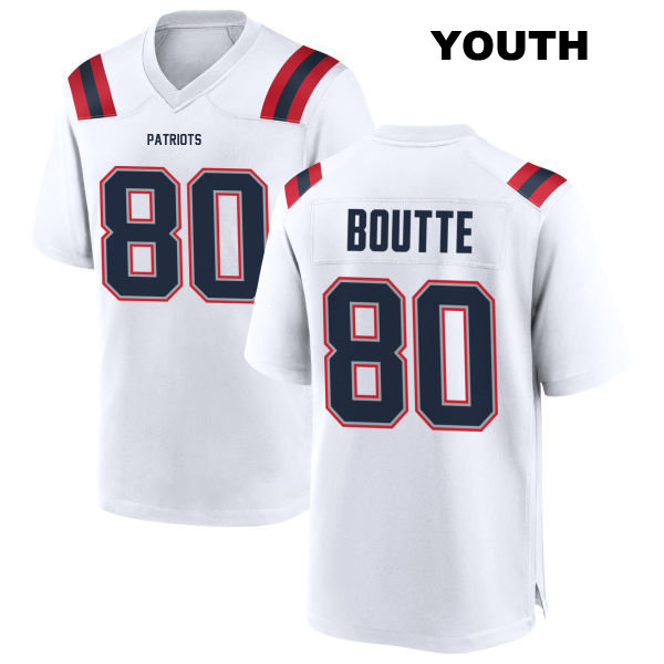 Kayshon Boutte New England Patriots Stitched Youth Away Number 80 White Game Football Jersey