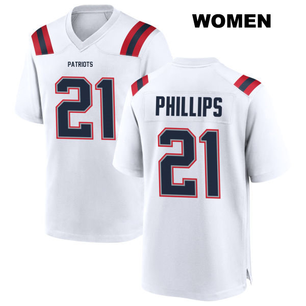 Adrian Phillips Away New England Patriots Womens Number 21 Stitched White Game Football Jersey