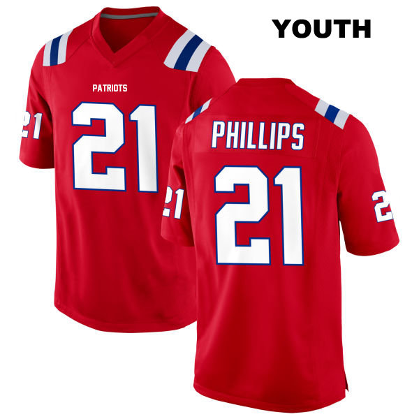 Stitched Adrian Phillips New England Patriots Alternate Youth Number 21 Red Game Football Jersey