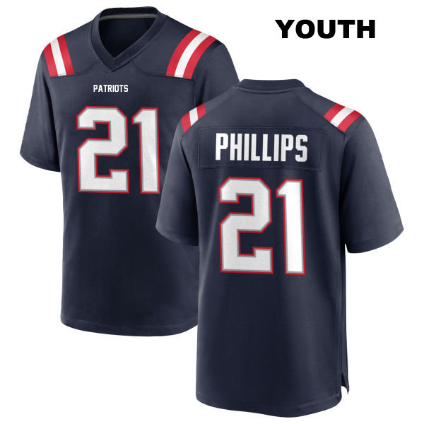 Adrian Phillips Home New England Patriots Stitched Youth Number 21 Navy Game Football Jersey
