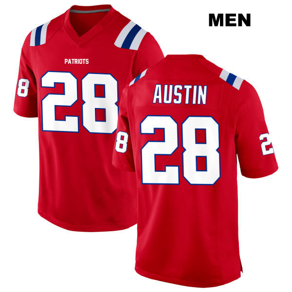 Alex Austin Stitched New England Patriots Mens Number 28 Alternate Red Game Football Jersey