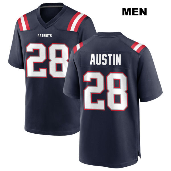 Stitched Alex Austin Home New England Patriots Mens Number 28 Navy Game Football Jersey