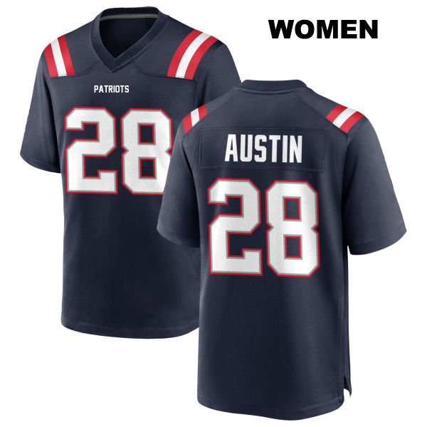 Alex Austin Home New England Patriots Womens Stitched Number 28 Navy Game Football Jersey