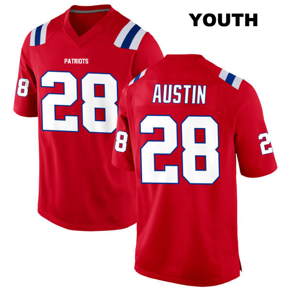 Alex Austin Alternate New England Patriots Youth Number 28 Stitched Red Game Football Jersey