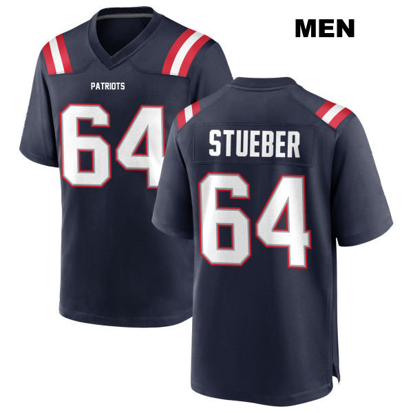 Andrew Stueber New England Patriots Home Mens Stitched Number 64 Navy Game Football Jersey