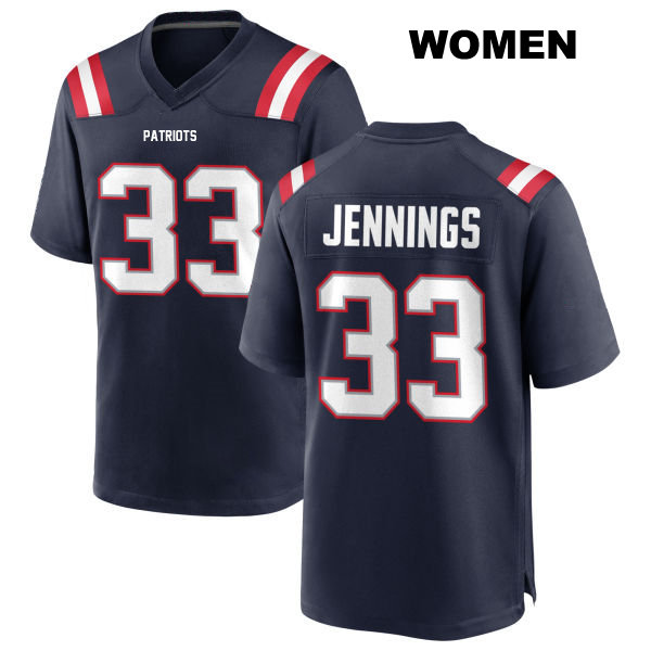 Anfernee Jennings Home New England Patriots Womens Stitched Number 33 Navy Game Football Jersey