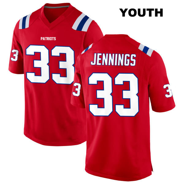 Anfernee Jennings Alternate New England Patriots Stitched Youth Number 33 Red Game Football Jersey