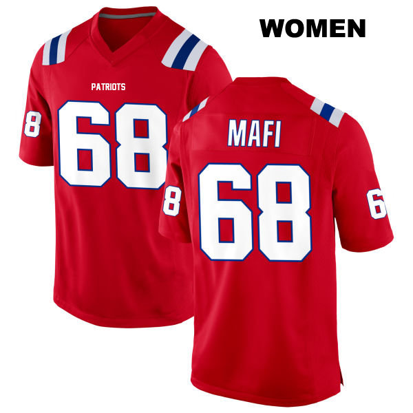 Atonio Mafi New England Patriots Alternate Womens Number 68 Stitched Red Game Football Jersey