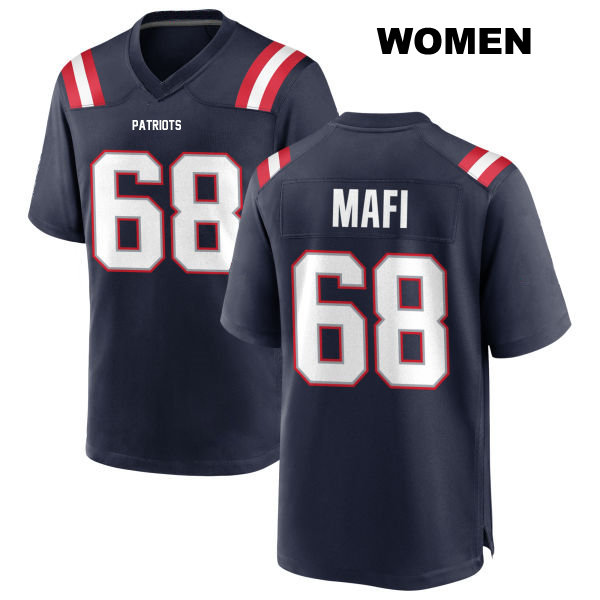Atonio Mafi New England Patriots Womens Stitched Number 68 Home Navy Game Football Jersey