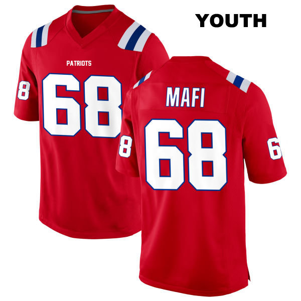 Alternate Atonio Mafi New England Patriots Youth Number 68 Stitched Red Game Football Jersey