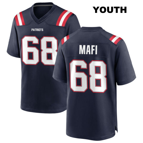 Atonio Mafi New England Patriots Stitched Youth Number 68 Home Navy Game Football Jersey