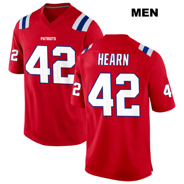Azizi Hearn Stitched New England Patriots Mens Alternate Number 42 Red Game Football Jersey