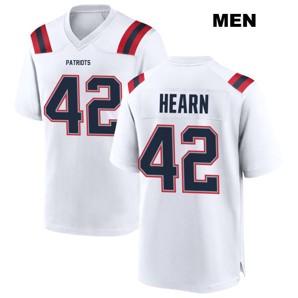 Azizi Hearn New England Patriots Away Mens Stitched Number 42 White Game Football Jersey