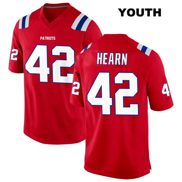 Alternate Azizi Hearn New England Patriots Stitched Youth Number 42 Red Game Football Jersey