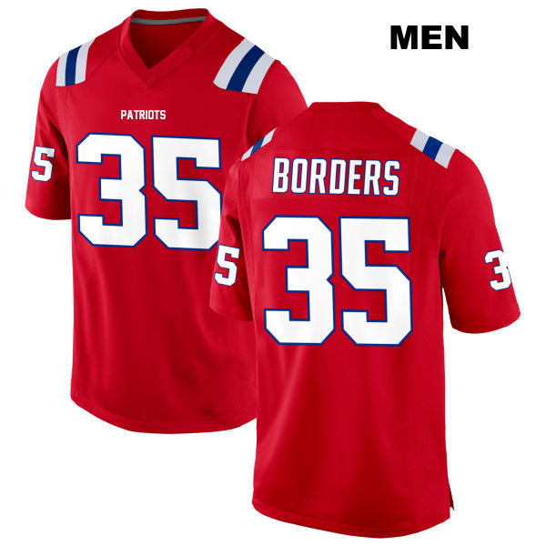 Alternate Breon Borders New England Patriots Mens Number 35 Stitched Red Game Football Jersey
