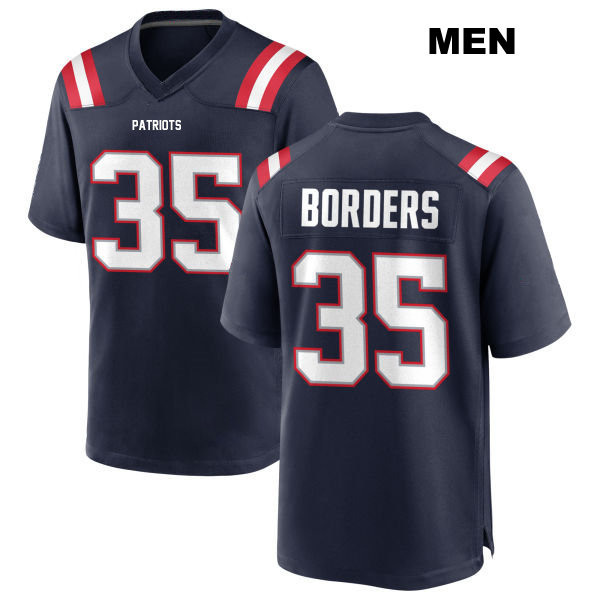 Breon Borders New England Patriots Stitched Mens Number 35 Home Navy Game Football Jersey