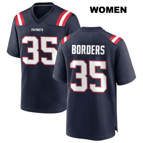 Breon Borders New England Patriots Womens Stitched Number 35 Home Navy Game Football Jersey