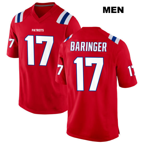 Bryce Baringer New England Patriots Alternate Mens Number 17 Stitched Red Game Football Jersey