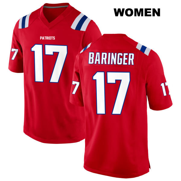 Bryce Baringer New England Patriots Womens Stitched Number 17 Alternate Red Game Football Jersey