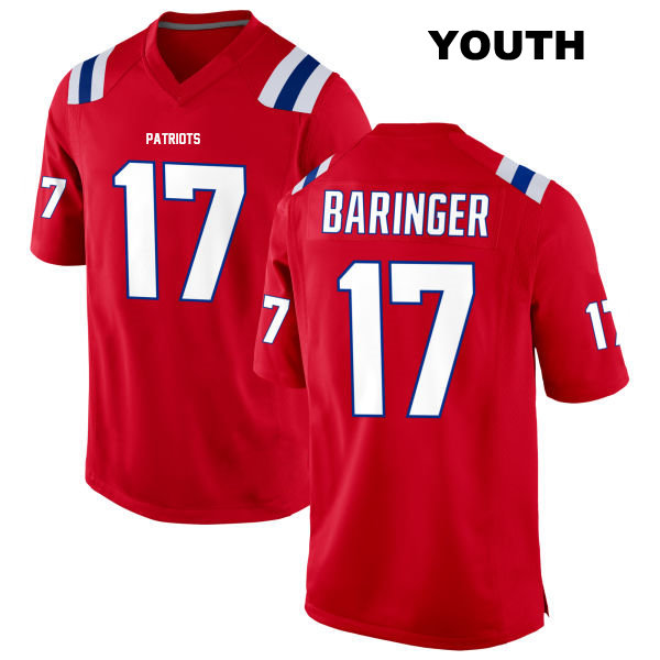 Bryce Baringer New England Patriots Stitched Youth Alternate Number 17 Red Game Football Jersey