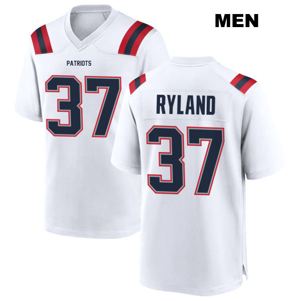 Chad Ryland New England Patriots Stitched Mens Away Number 37 White Game Football Jersey