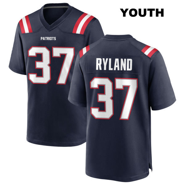 Chad Ryland New England Patriots Home Youth Stitched Number 37 Navy Game Football Jersey