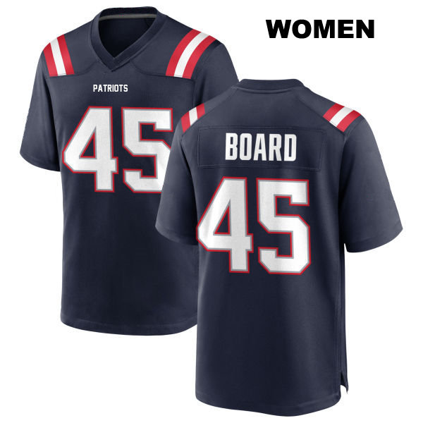 Stitched Chris Board New England Patriots Womens Number 45 Home Navy Game Football Jersey