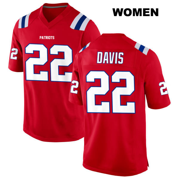 Alternate Cody Davis Stitched New England Patriots Womens Number 22 Red Game Football Jersey