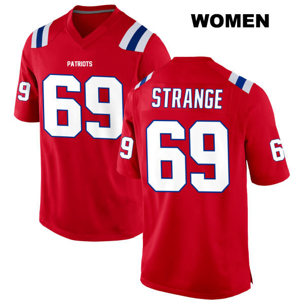 Cole Strange Stitched Alternate New England Patriots Womens Number 69 Red Game Football Jersey