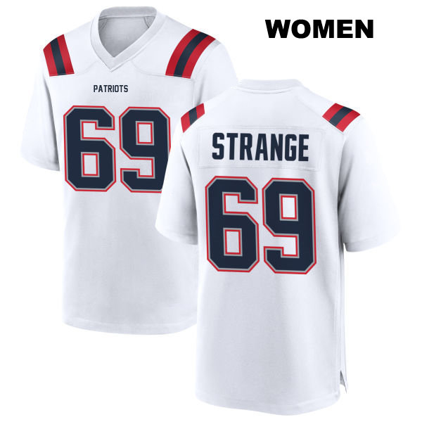 Away Cole Strange New England Patriots Womens Stitched Number 69 White Game Football Jersey