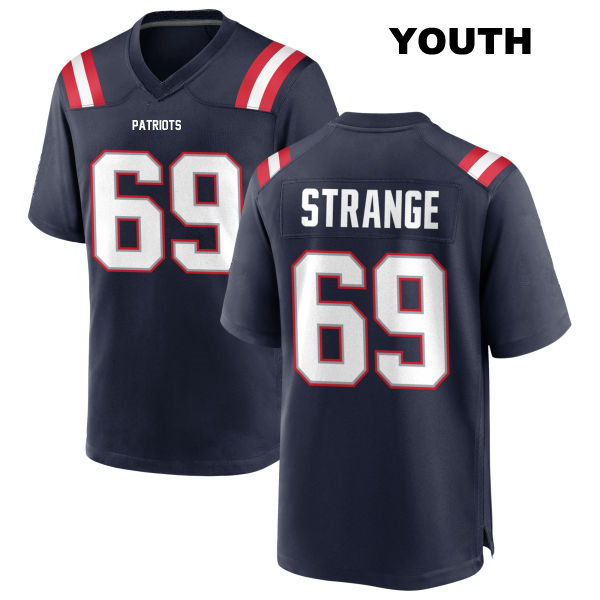 Cole Strange New England Patriots Home Youth Stitched Number 69 Navy Game Football Jersey