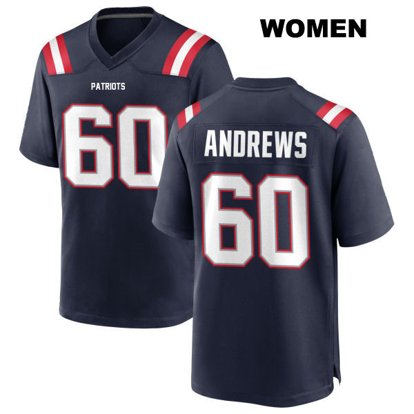 David Andrews Stitched New England Patriots Womens Number 60 Home Navy Game Football Jersey