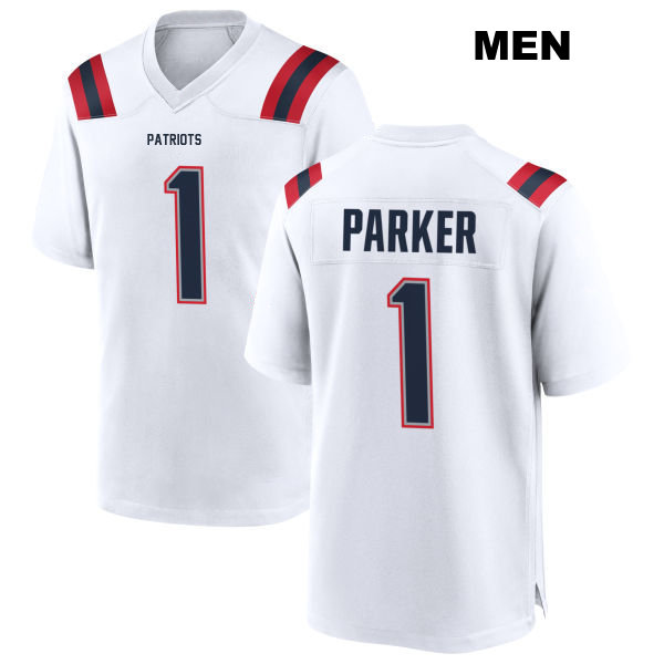 DeVante Parker Stitched New England Patriots Away Mens Number 1 White Game Football Jersey