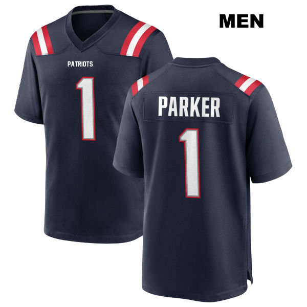 DeVante Parker New England Patriots Stitched Mens Home Number 1 Navy Game Football Jersey