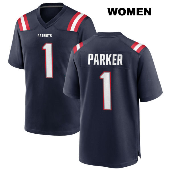 DeVante Parker New England Patriots Home Womens Stitched Number 1 Navy Game Football Jersey