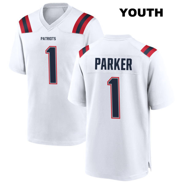 DeVante Parker New England Patriots Stitched Youth Number 1 Away White Game Football Jersey