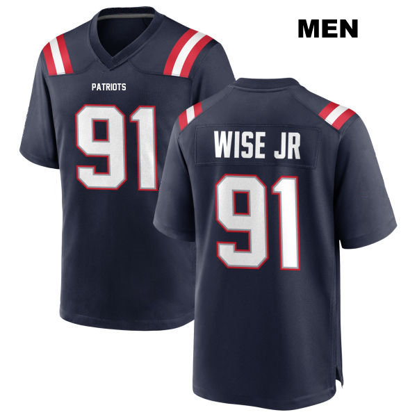 Deatrich Wise Jr. Stitched New England Patriots Mens Home Number 91 Navy Game Football Jersey