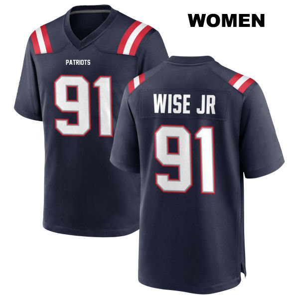Deatrich Wise Jr. Home New England Patriots Womens Number 91 Stitched Navy Game Football Jersey