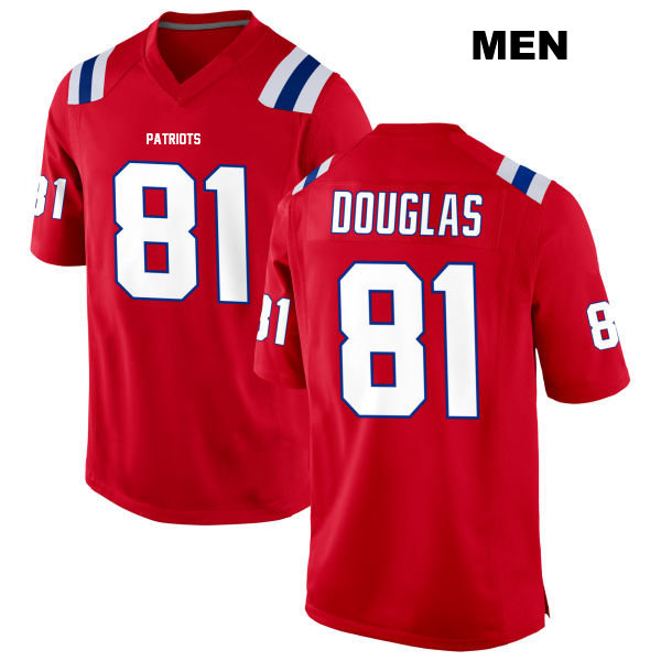 Demario Douglas Alternate New England Patriots Mens Stitched Number 81 Red Game Football Jersey