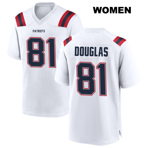 Demario Douglas New England Patriots Stitched Womens Away Number 81 White Game Football Jersey