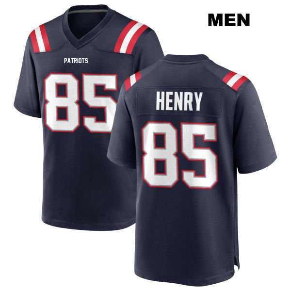 Stitched Hunter Henry New England Patriots Home Mens Number 85 Navy Game Football Jersey