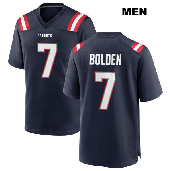 Isaiah Bolden Home New England Patriots Mens Stitched Number 7 Navy Game Football Jersey