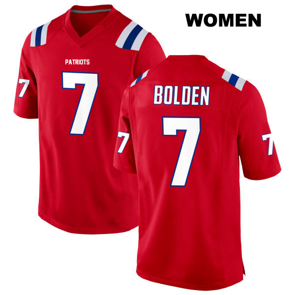 Isaiah Bolden Alternate New England Patriots Stitched Womens Number 7 Red Game Football Jersey