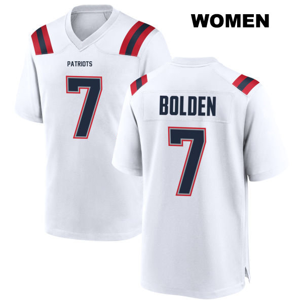 Isaiah Bolden New England Patriots Womens Stitched Number 7 Away White Game Football Jersey