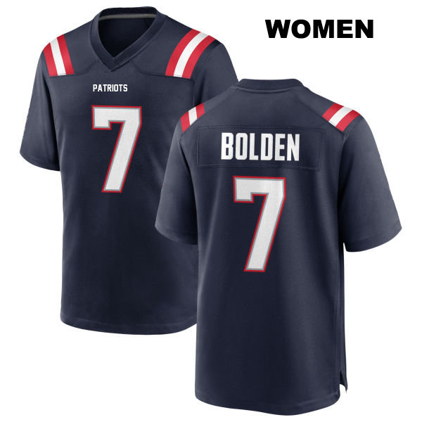 Isaiah Bolden Stitched New England Patriots Home Womens Number 7 Navy Game Football Jersey