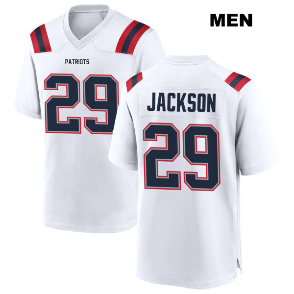 J.C. Jackson New England Patriots Mens Away Number 29 Stitched White Game Football Jersey
