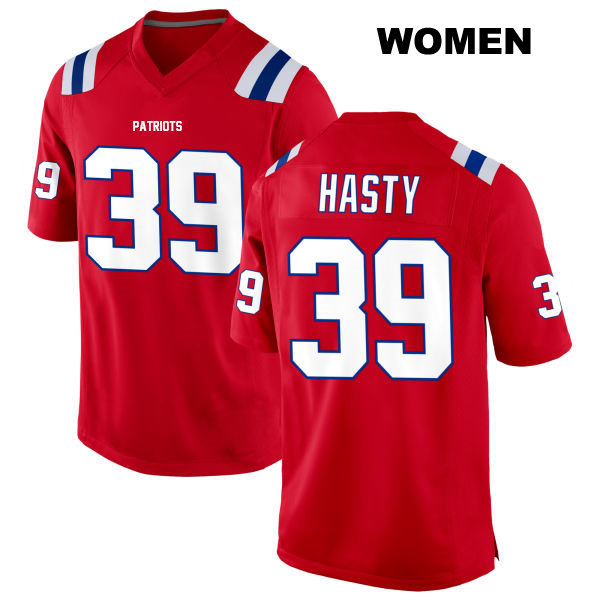 JaMycal Hasty Alternate New England Patriots Stitched Womens Number 39 Red Game Football Jersey