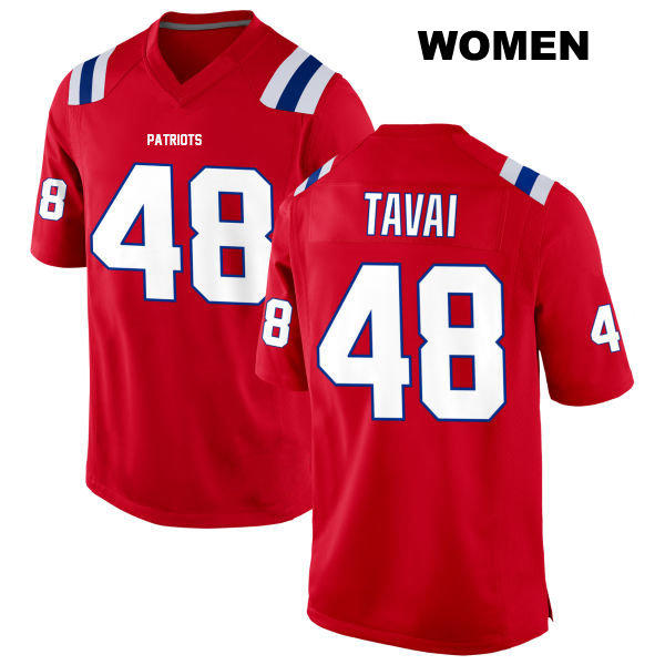Jahlani Tavai New England Patriots Womens Stitched Alternate Number 48 Red Game Football Jersey