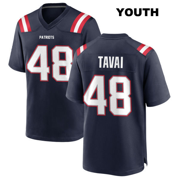 Jahlani Tavai Stitched New England Patriots Youth Home Number 48 Navy Game Football Jersey